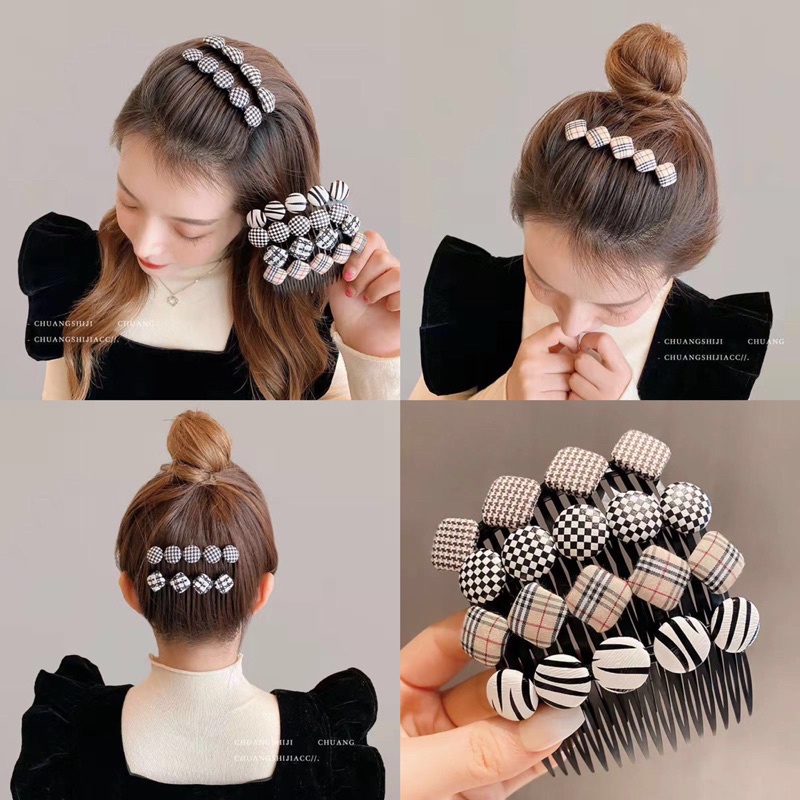Cài Tóc Mái Dạng Lược Chất Liệu Nhựa Dẻo Giúp Giữ Gọn Tóc Mái Và Tóc Con Khi Buộc Cao