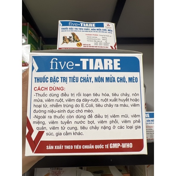 Five Tiare  chuyên dùng tiêu chảy, nôn mửa cho chó mèo