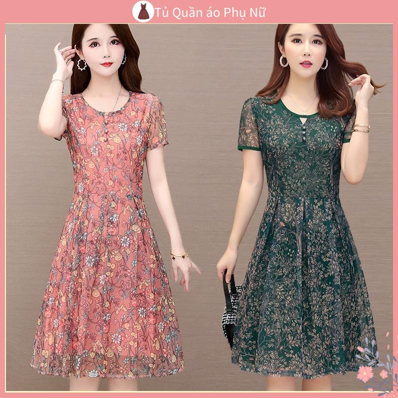 Đầm Voan Size Lớn Thời trang Mùa Hè Mới 2021 / 40 Tuổi / 50