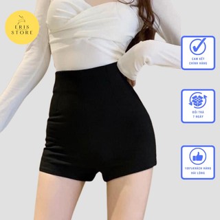 Quần short nữ Eris Cạp cao ống rộng đùi sóc chất umi cao cấp mặc đi chơi tập gym