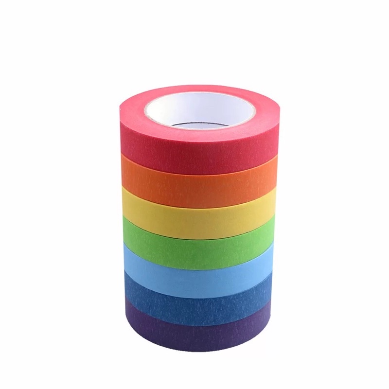 Băng keo vải cao cấp lốc gồm 6 cuộn nhiều màu: 15mmx5m
