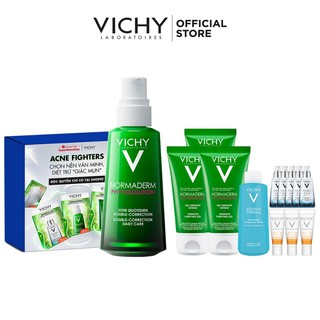 Bộ sản phẩm trọn 5 bước dưỡng và bảo vệ dành riêng cho da mụn Vichy Normaderm Phytosolution 