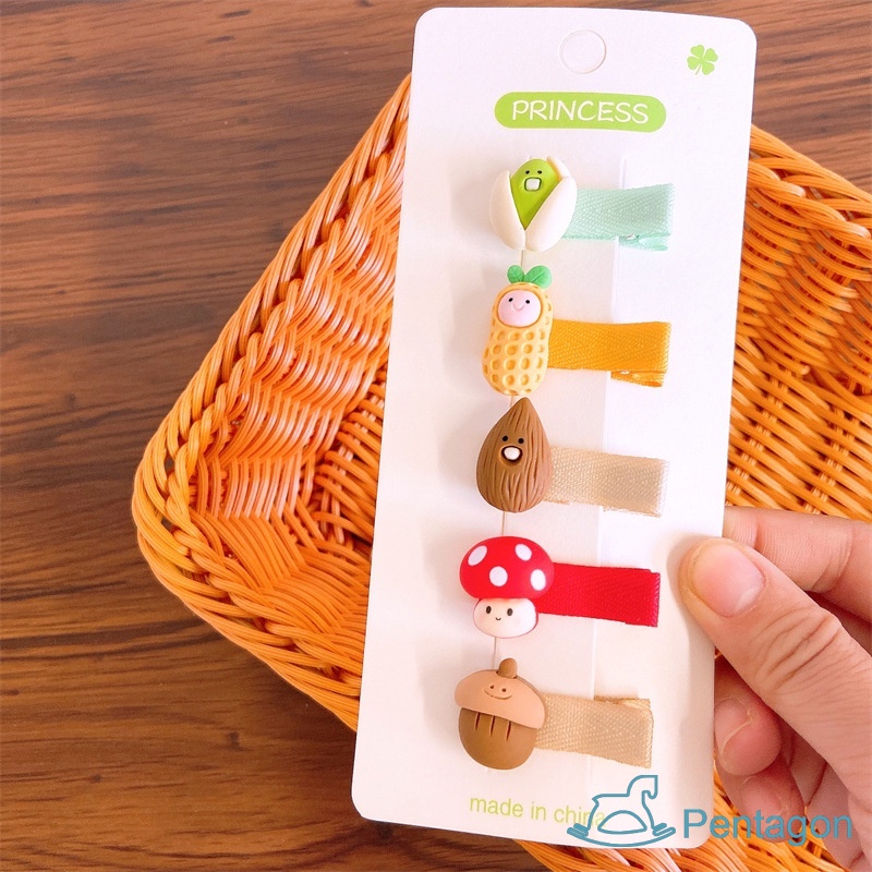 Set 5 Kẹp Tóc Hình Động Vật Hoạt Hình Dễ Thương Cho Bé Gái