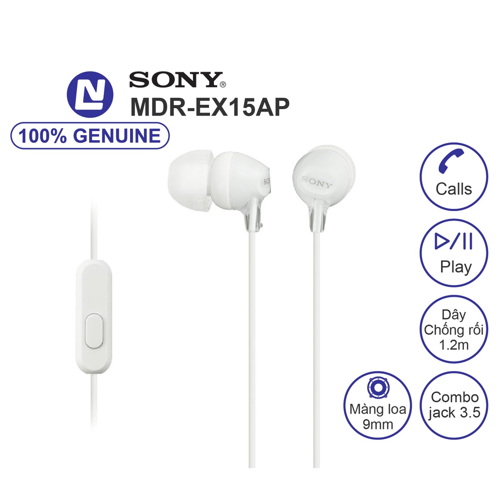 NEW Full box Sony MDR-EX15AP Tai nghe nhét tai có dây - Micro