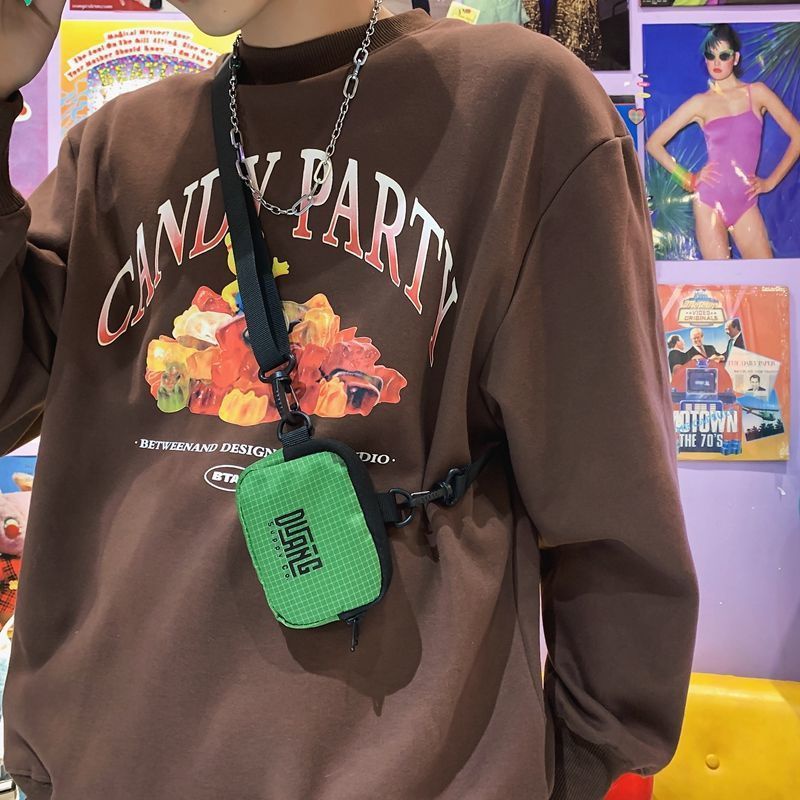 Túi Đeo Chéo Mini Đựng Tai Nghe / Tiền Xu Phong Cách Hip Hop Thời Trang Cho Nam