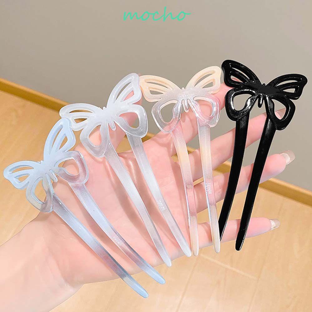 Dây Buộc Tóc Trong Suốt Hình Chữ U Phong Cách Vintage Thanh Lịch Cho Nữ