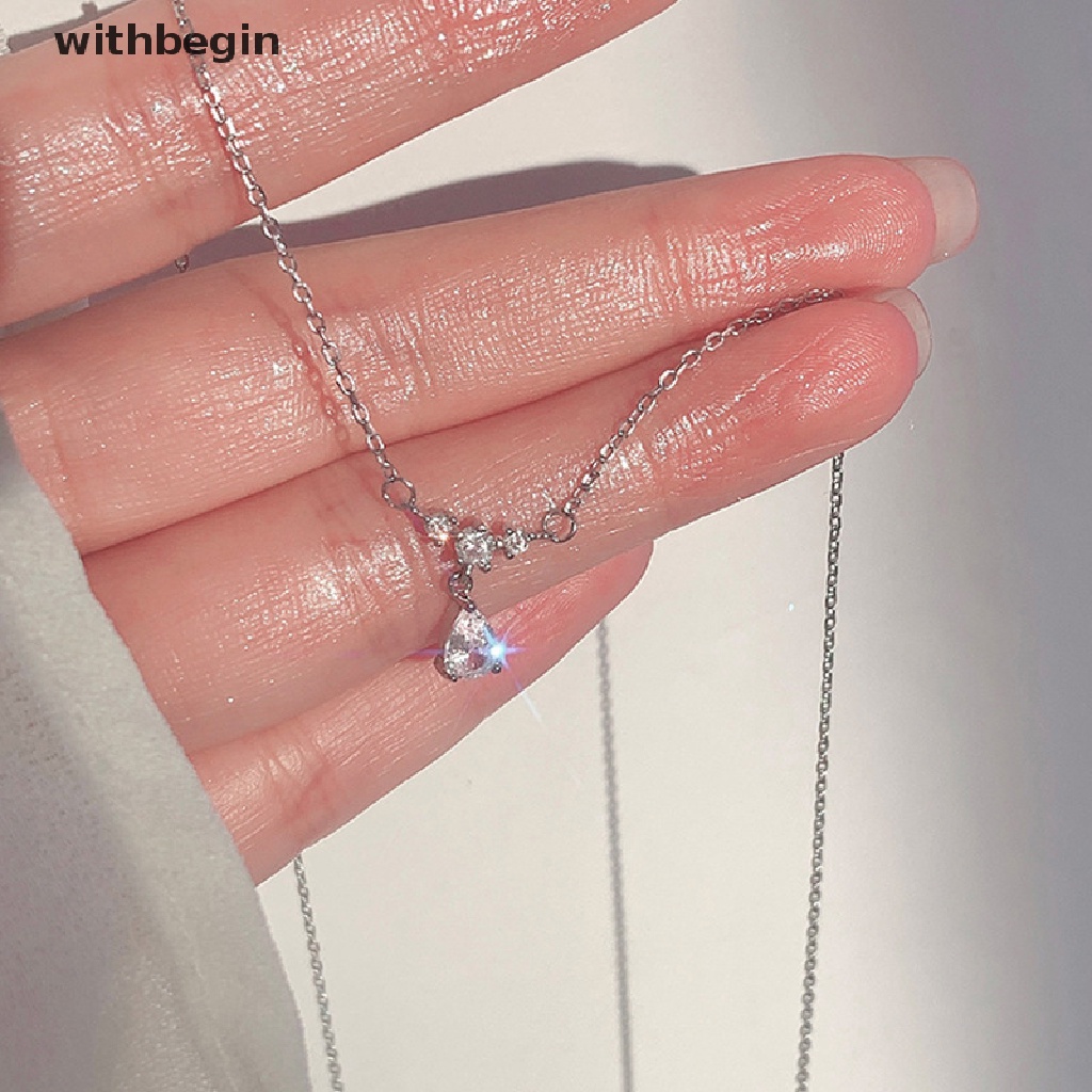 Vòng cổ Mặt Hình Giọt Nước Đính Đá Zircon Đơn Giản Thời Trang