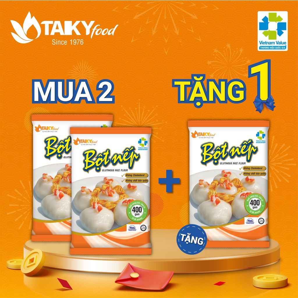 Mua 2 Tặng 1 - 400g Bột Nếp TAKY FOOD - Date mới nhất!