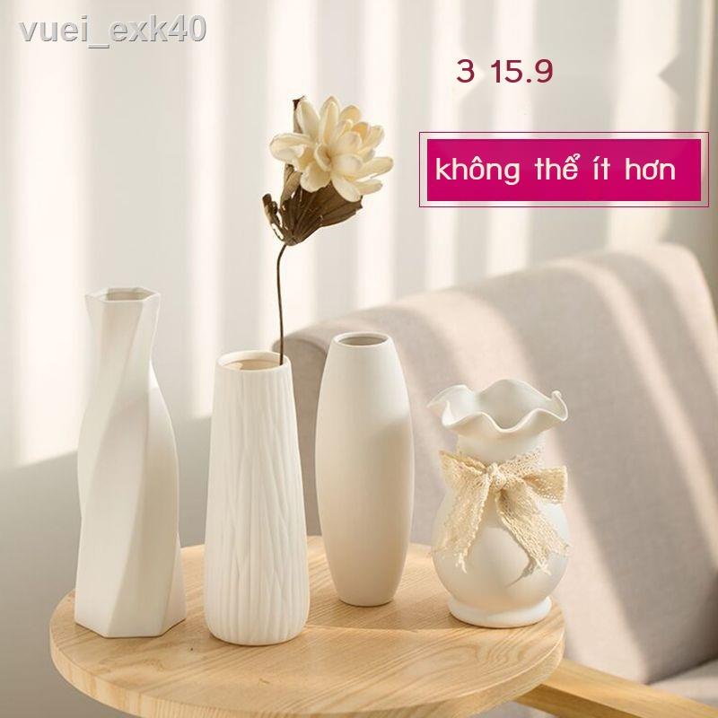 ❁☍Bình Gốm Trắng Nhỏ Tươi Hoa Khô Gypsophila Cắm Hoa Thủy Canh Hiện Đại Trang Trí Phòng Khách Châu Âu Trang Trí Nhà Cửa