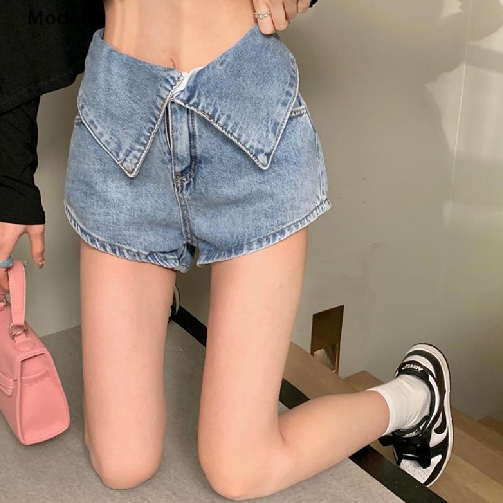 Mfc Quần Short Denim Lưng Cao Thời Trang Đường Phố Mùa Hè Cho Nữ