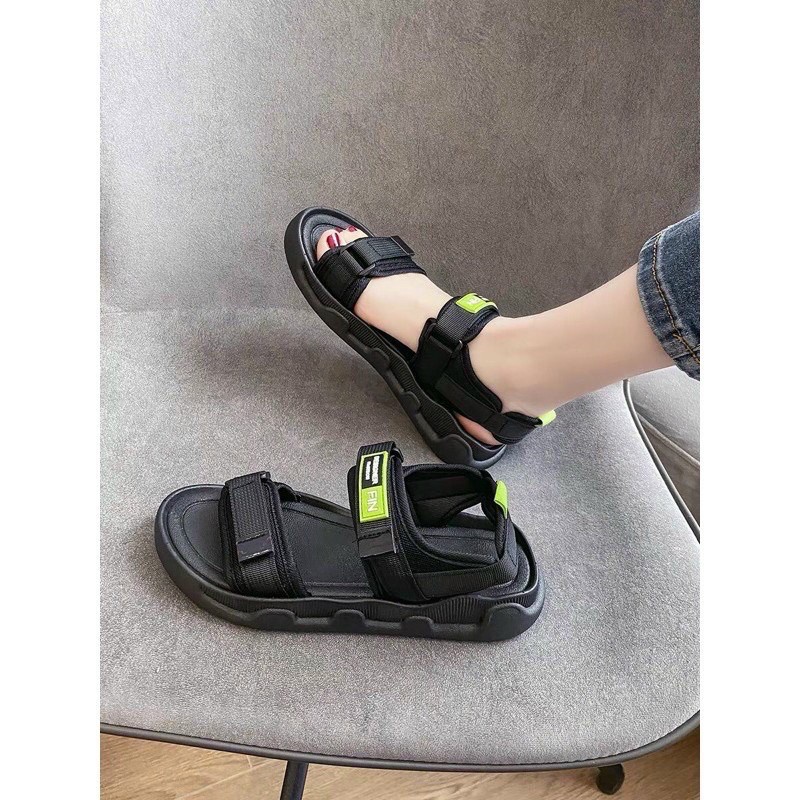 Giày sandal nữ Fin quai dán siêu đẹp siêu bền chất liệu canvas mẫu mới, dép sandal quai hậu đi học