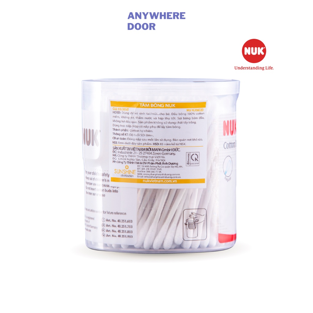 Tăm bông cotton NUK/ NUK Slim cho bé