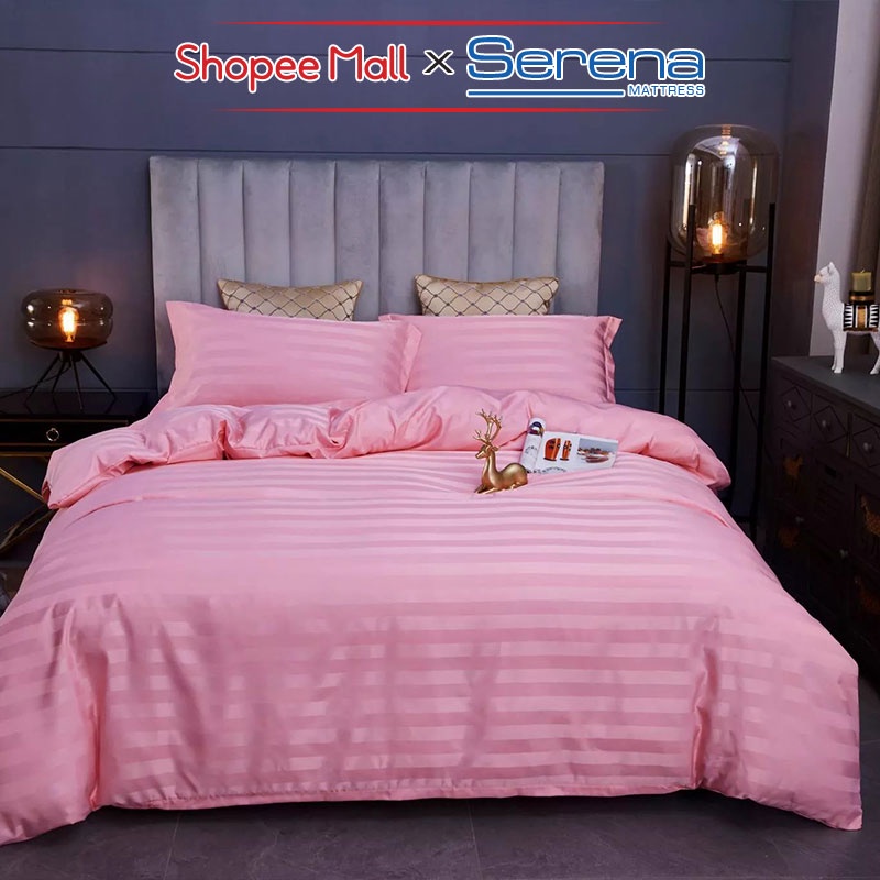 Bộ Ga Gối Nệm Trần Bông Cao Cấp Full 5 Món Drap Giường Chất Cotton 3F SERENA Chính Hãng