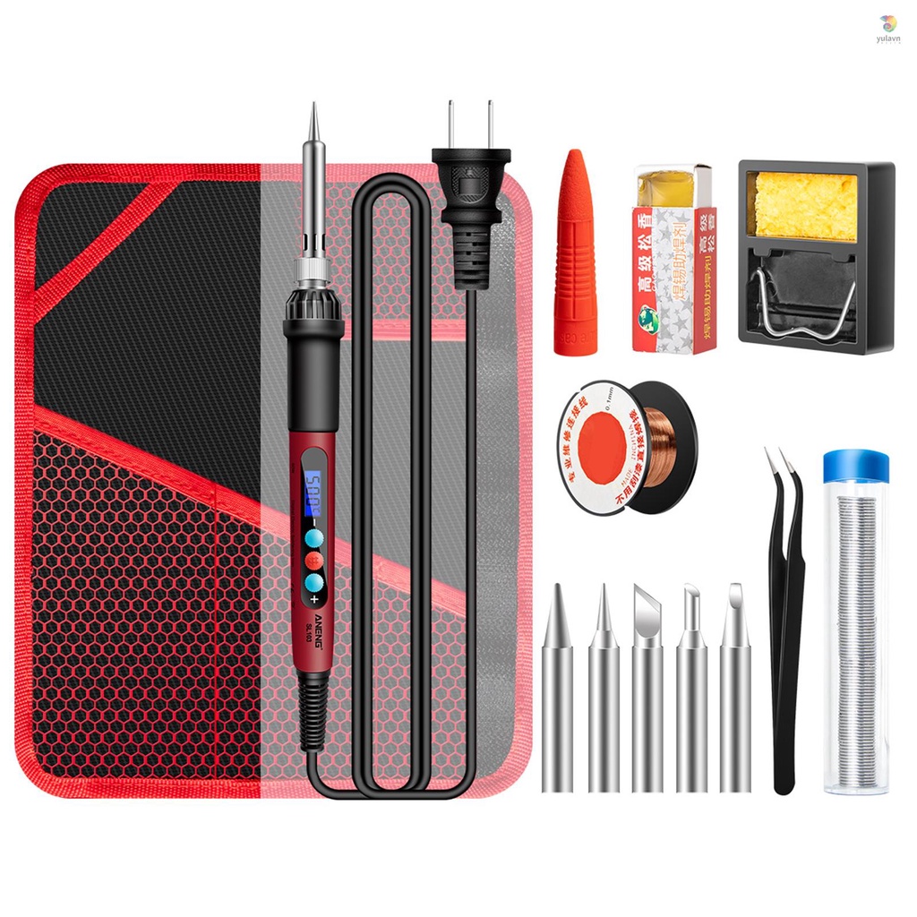 ANENG Mỏ Hàn Điện Mini 18000 Mảnh Màn Hình LCD 13 Món Anulavn SL103°C~500°C Bộ Dây Thiếc 60W Chỉnh Được 60W Chuyên Dụng Cho Thiết Bị Hàn Điện