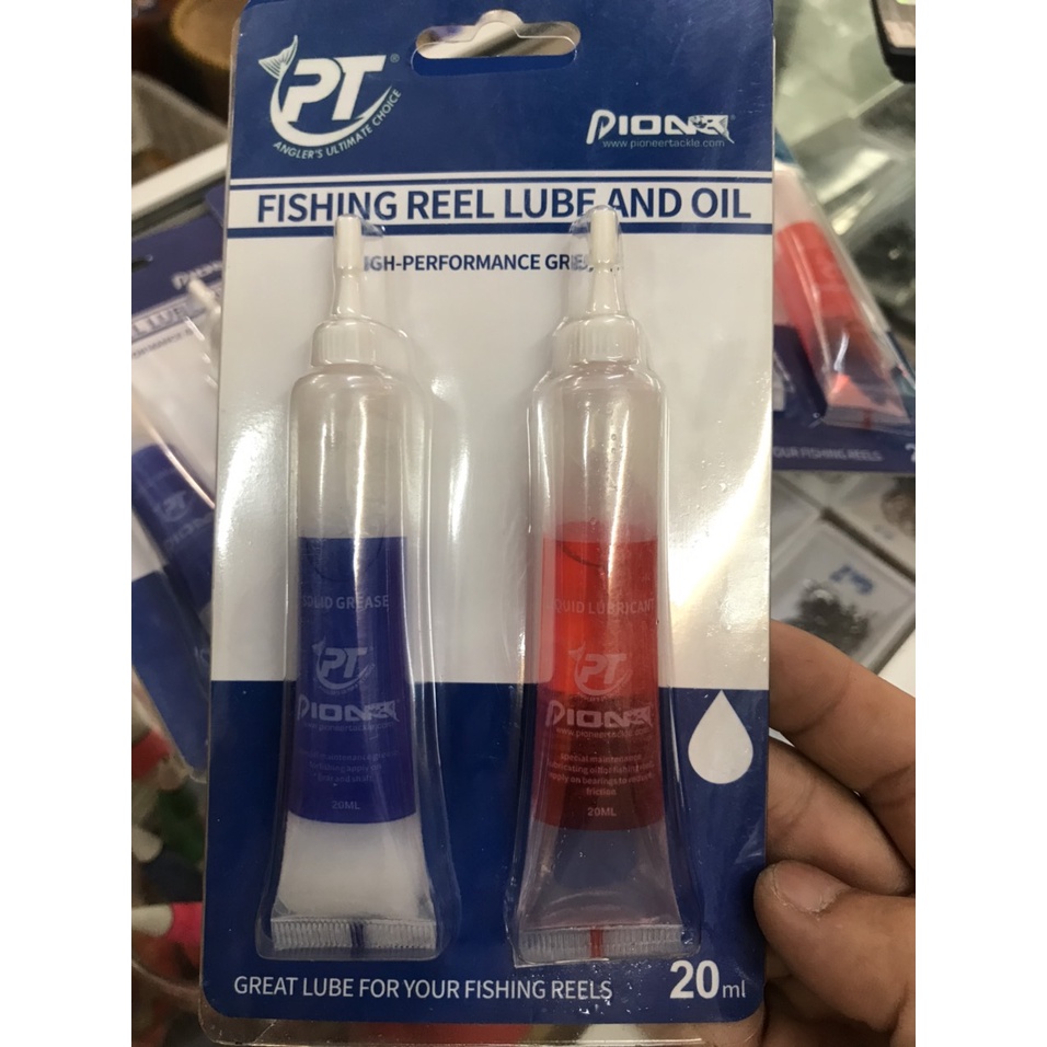 Combo 2 Chai Dầu Máy Mỡ Bò Pioneer Dùng Bôi Trơn Bánh Răng Nhông Bạc Đạn Bảo Dưỡng Các Loại Máy Câu Cá Đứng, Ngang