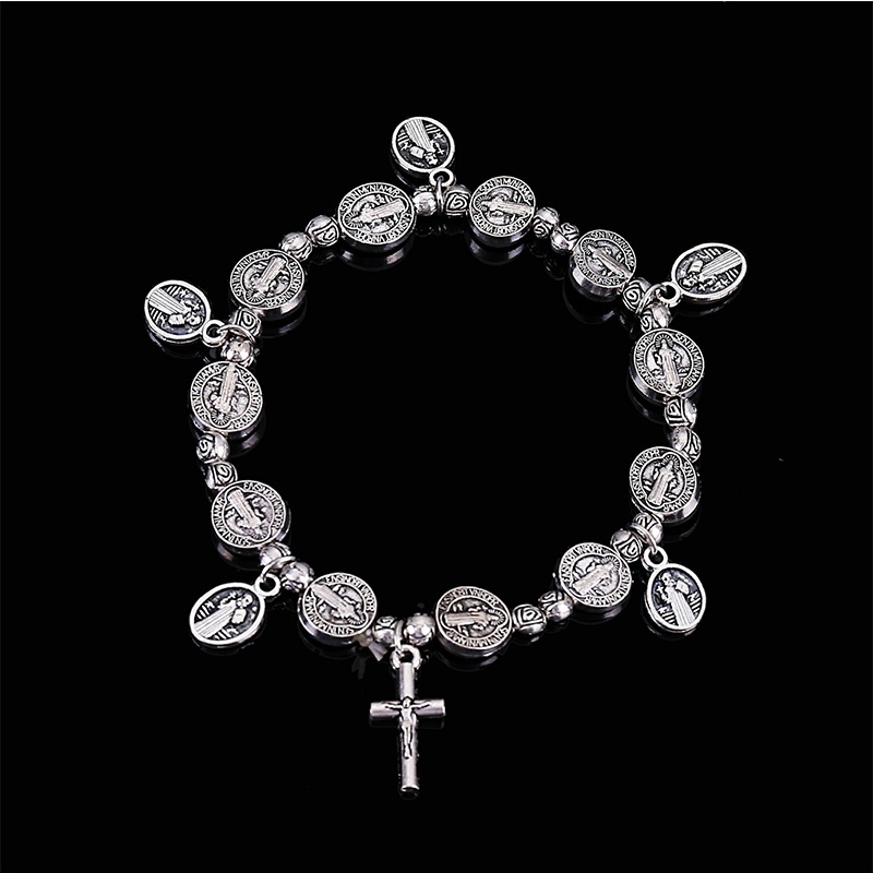 Vòng Tay Thánh Giá Chúa Jesus Rose Center Holy Mercy Biểu Tượng Thánh Giá Thánh Giá Thánh Benedict Rosary
