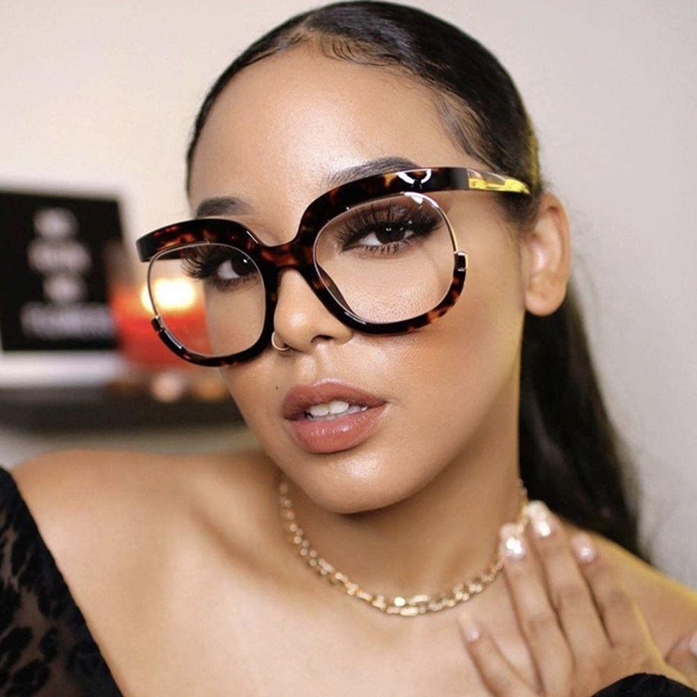 MOILYVN Mắt Kính Gọng Tròn Oversize Chống Ánh Sáng Xanh Phong Cách Retro