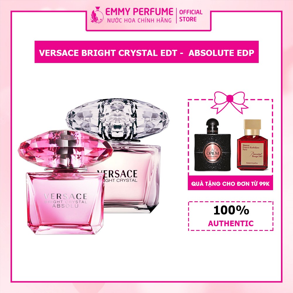 Nước hoa nữ Versace Bright Crystal EDT Bright Crystal Absolute EDP Cơn mơ màng của nàng thiếu nữ đương thời - EmmyPer