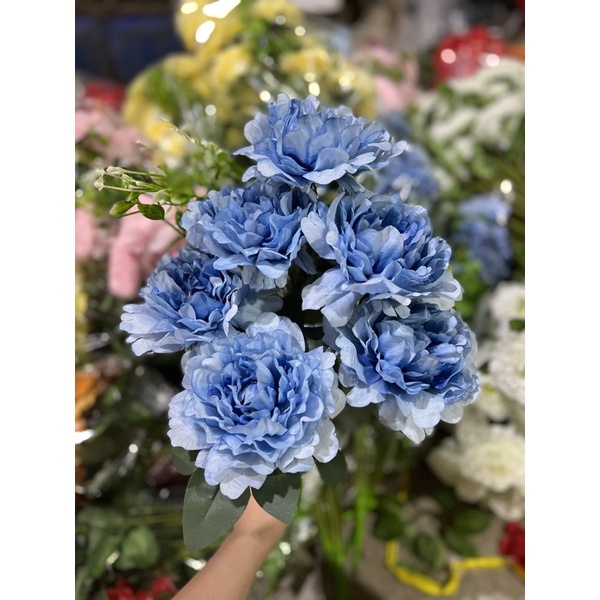 Chùm Hoa Mẫu Đơn - Hoa Lụa Cao Cấp -HOA GIẢ
