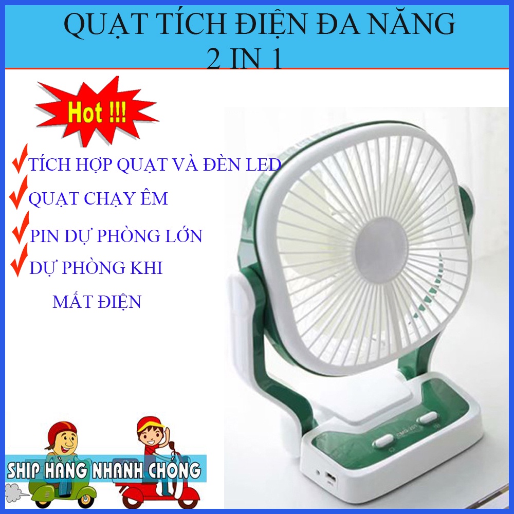 Quạt Tích Điện Đa Năng Tích Hợp Đèn và Pin Dự Phòng . Thiết Kế Đẹp - Pin Cực Khỏe. . Bảo Hành 1 Đổi 1.