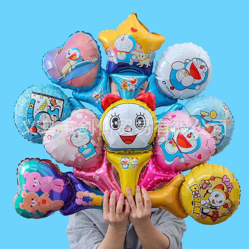Bong Bóng Lá Nhôm Cầm Tay Họa Tiết Hoạt Hình Dành Cho Người Lớn Và Trẻ Em