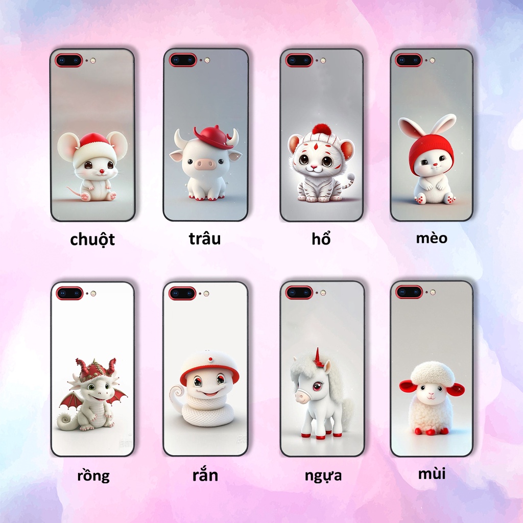 Ốp lưng nhựa điện thoại Iphone 7 PLUS / 8 PLUS ,Ốp in hình 12 con giáp mới nhất cao cấp