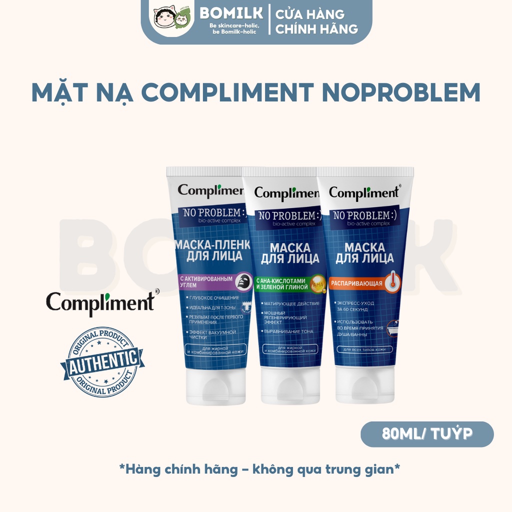 Mặt nạ Compliment No Problem – làm sạch da sâu, ngừa mụn, detox, làm mịn da