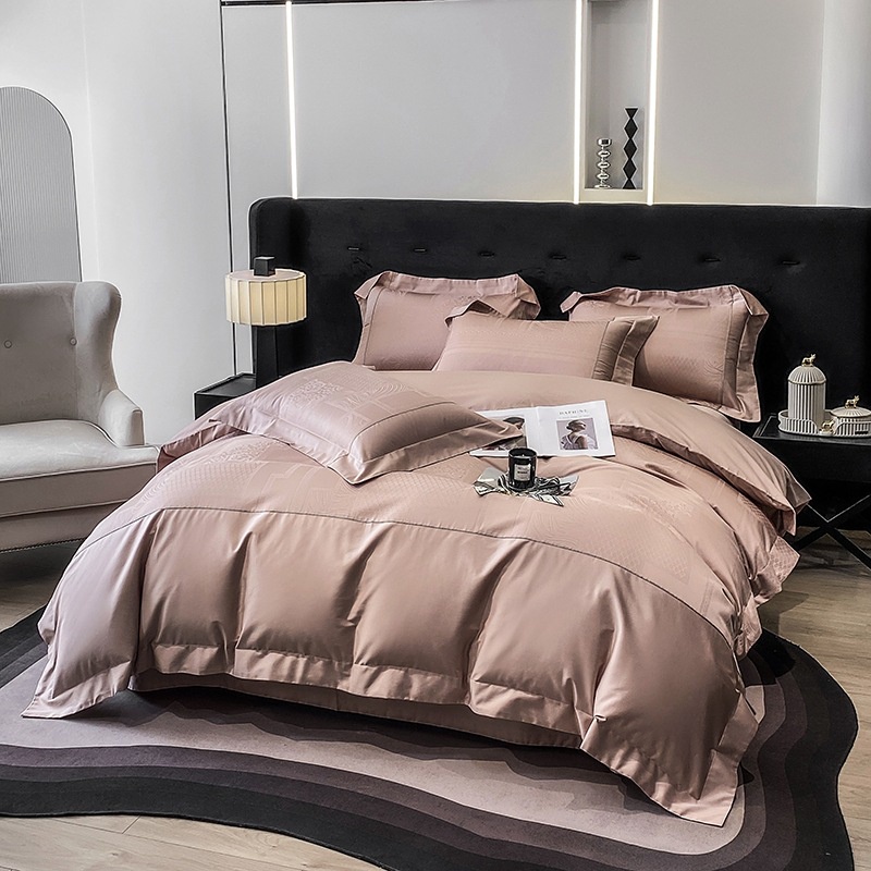 Set Lụa Sateen Jacquard 120S Vân Chìm Cao Cấp 4 món - LUXBED nhập khẩu phân phối