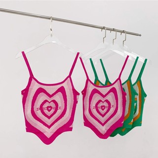 Áo hai dây len tim croptop- katus shop 02022816