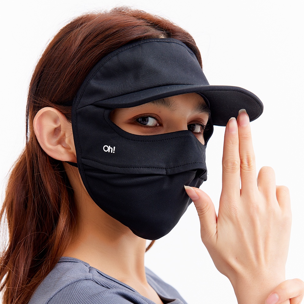 OhSunny Mũ kèm khẩu trang thiết kế thoáng khí tiện dụng giúp chống nắng bảo vệ toàn diện cho nữ