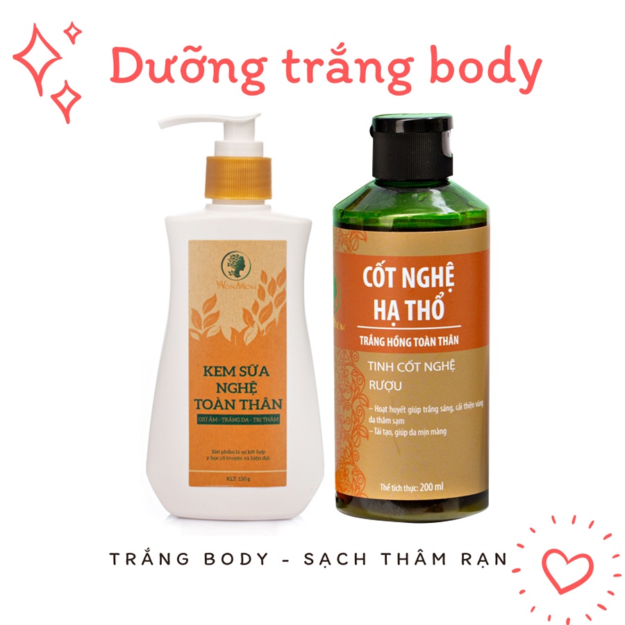 Bộ ở cữ đầy đủ Wonmom ( Tắm gội - dưỡng trắng mặt - body - giảm eo - xông hơi - lợi sữa - bé