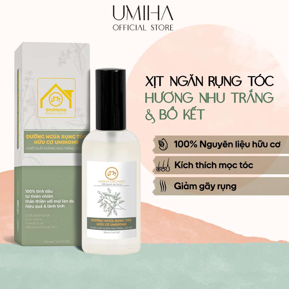 Xịt Dưỡng Ngăn Rụng Tóc Hương Nhu Trắng Và Bồ Kết UMIHOME 50/100ml Ngăn Ngừa Tóc Gẫy Rụng Hiệu Quả