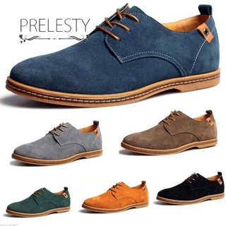 2023 SILLIFE [Size 39-48] Giày da lộn nam Oxfords phong cách Châu Âu 5QZL