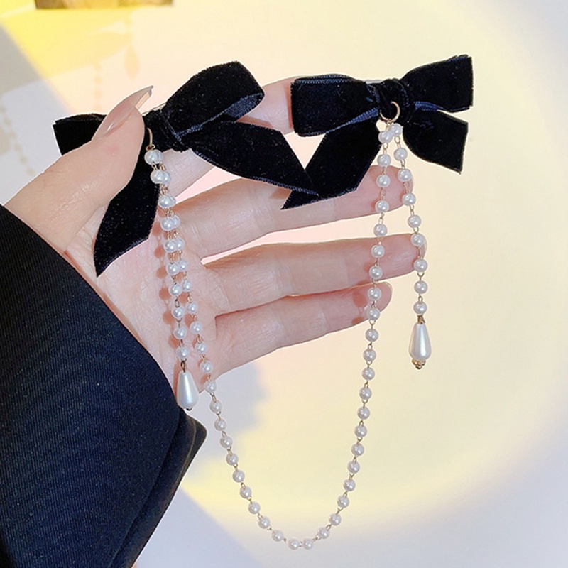 Ygt Kẹp Tóc Chuỗi Hạt Ngọc Trai Phối Tua Rua Thời Trang Cho Nữ