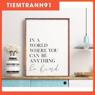 Tranh treo tường | - Typography-Be Kind Printable Art, Typography Poster 22 , tranh canvas giá rẻ