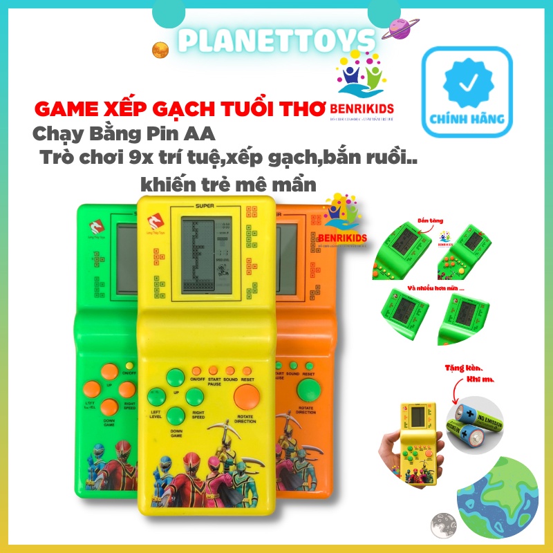 Máy Điện Tử Xếp Gạch Hình Cầm Tay Thần Thánh - Trò Chơi Game 4 Nút Tuổi Thơ Trẻ Em - Xe Tăng, Đua Xe, Rắn...