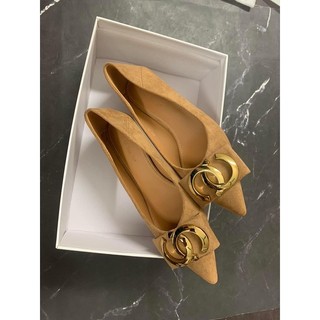 giầy da lộn gót nhọn khoá cc