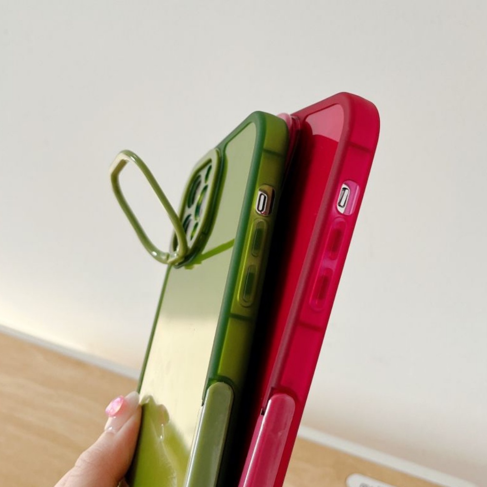 Ốp Điện Thoại TPU Mềm Màu Trơn Tích Hợp Giá Đỡ Kiểu Dáng Sang Trọng Dành Cho IPhone 13 12 11 Pro Max