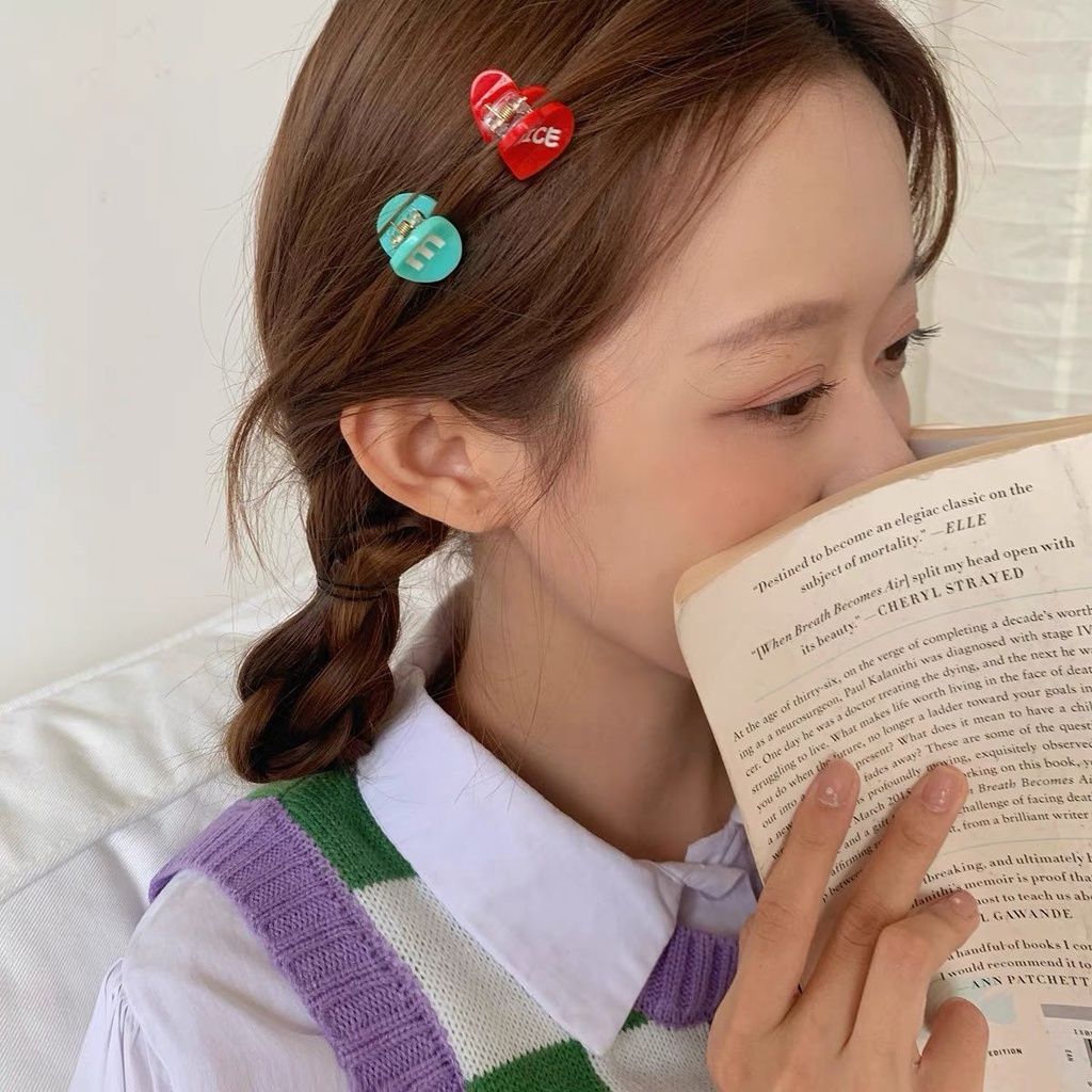 Set 2 kẹp tóc, kẹp mái hình hoa, trái tim, mặt cười, gấu dễ thương