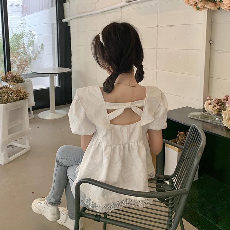 COZOK Áo Sơ Mi Tay Xốp Cổ Vuông Phong Cách Và Đa Năng