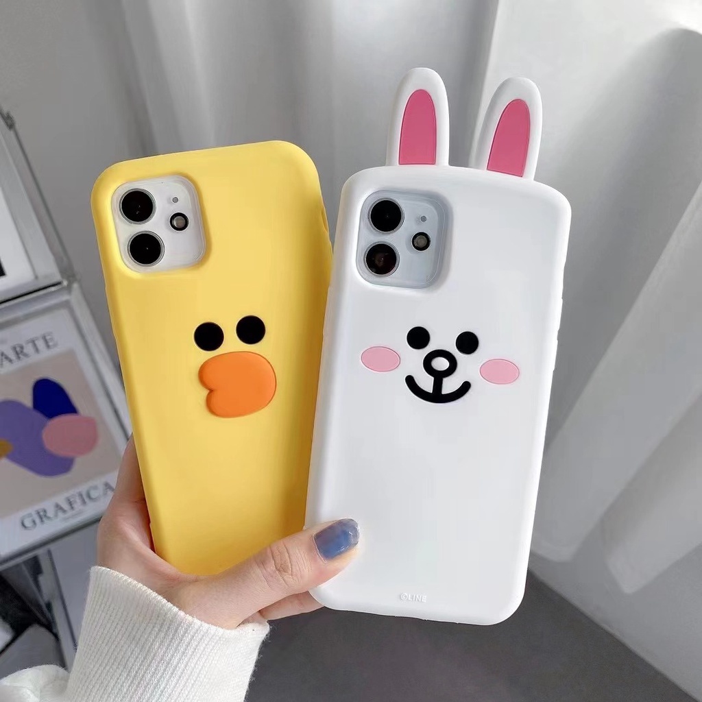 LINE FRIENDS Ốp Điện Thoại Silicon Dẻo Hình Gấu Nâu Cony Sally 3D Cho iPhone 13 Pro Max 13 Pro 13 12 Pro Max 11 Pro Max