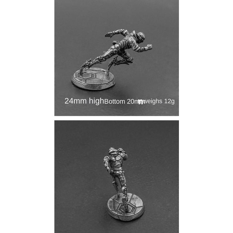 Mô Hình Lính Cyberpunk Bằng Đồng Trắng Phong Cách Retro