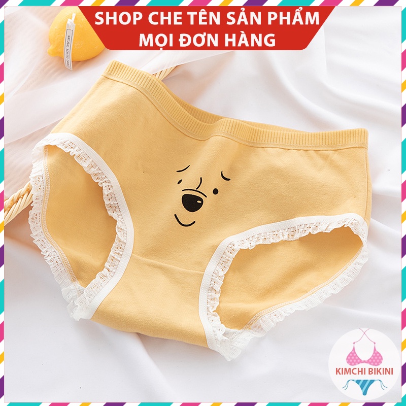 Quần con nữ in hình dễ thương KIMCHIBIKINI quần chip nữ mặc bên trong mềm mại thấm hút tốt QL112