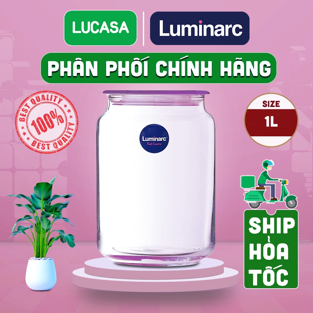 Hũ Thủy Tinh Luminarc Rondo Pink 1L - L0365 | Phân Phối Chính Hãng