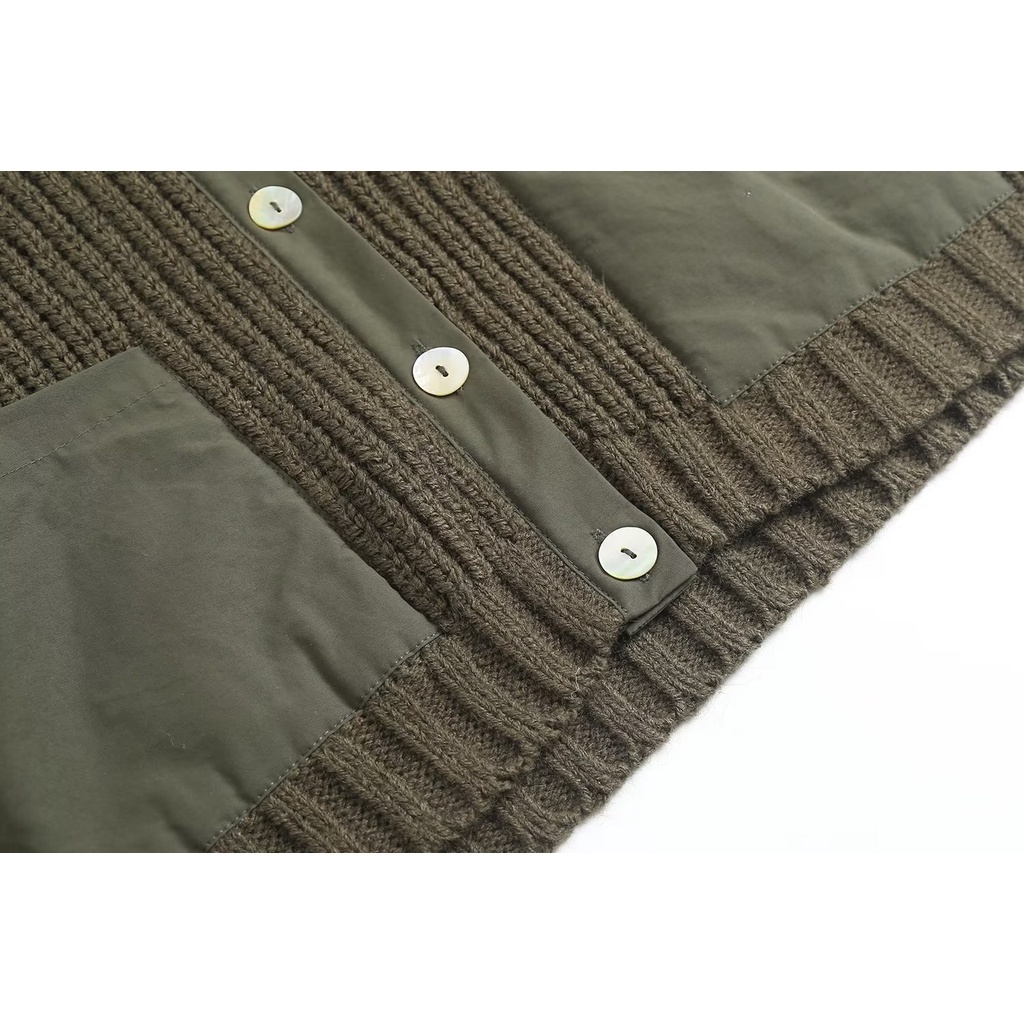 Made in Morocco - Áo len Zara xanh không tay AT1KTG53N10