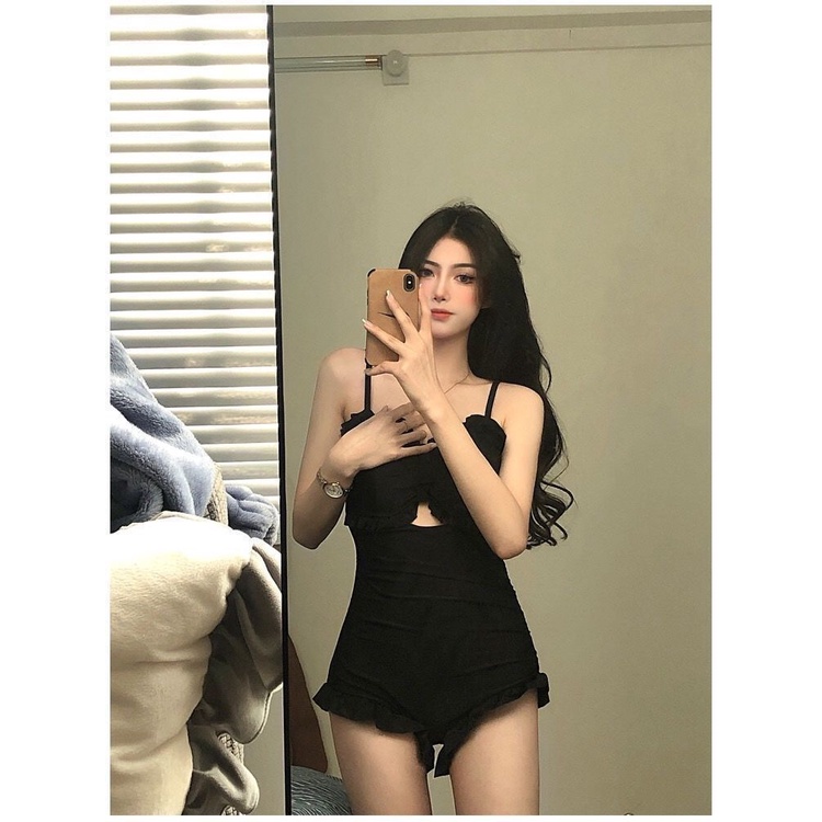 Bikini đi biển 1 mảnh, đồ bơi nữ liền thân che khuyết điểm kín đáo, áo tắm biển nữ đen sang chảnh quyến rũ | BigBuy360 - bigbuy360.vn