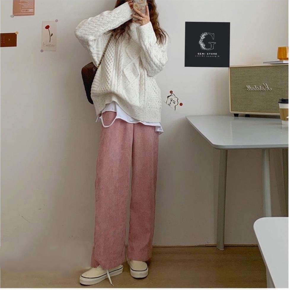 Quần ống rộng nữ, quần len tăm cạp chun xịn đẹp, chất tăm dày dặn anhphuong9517