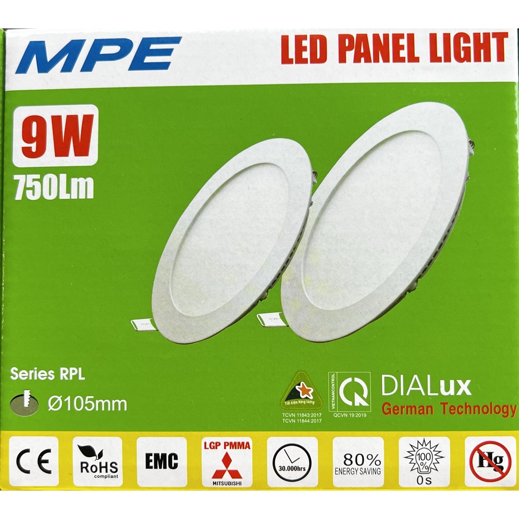 Đèn Led Panel Tròn Âm Trần 9W (MPE)