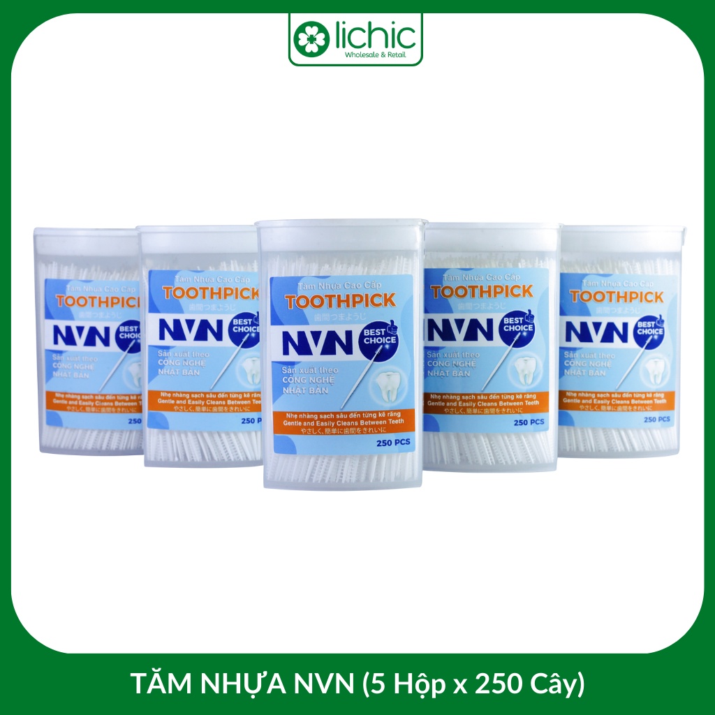 Combo 5 Hộp Tăm Nhựa Cao Cấp NVN công nghệ Nhật Bản làm sạch răng miệng 5