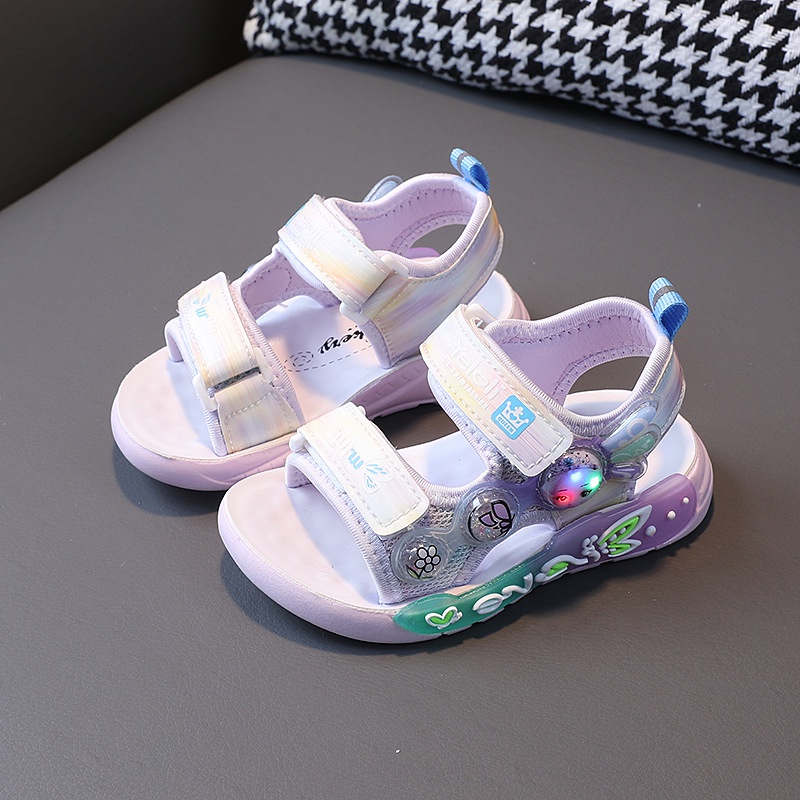 Xăng đan Đế Mềm Có Đèn LED Dễ Thương Cho Bé Gái 1-6 Tuổi